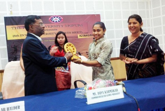 ICFAI University felicitates gymnast Dipa Karmakar ICFAI University felicitates gymnast Dipa Karmakar